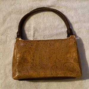 Relic Brown Leather Purse with Paisley Pattern